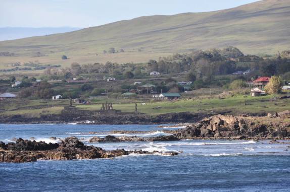 Hanga Roa, a única cidade de Rapa Nui ou Ilha de Páscoa, no Oceano Pacífico